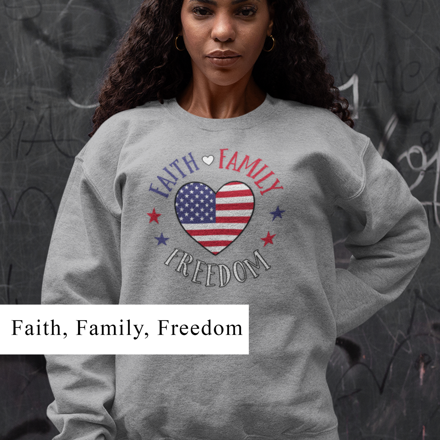 FAITH FAMILY FREEDOM SWEATSHIRT Unisex Crewneck Sweatshirt