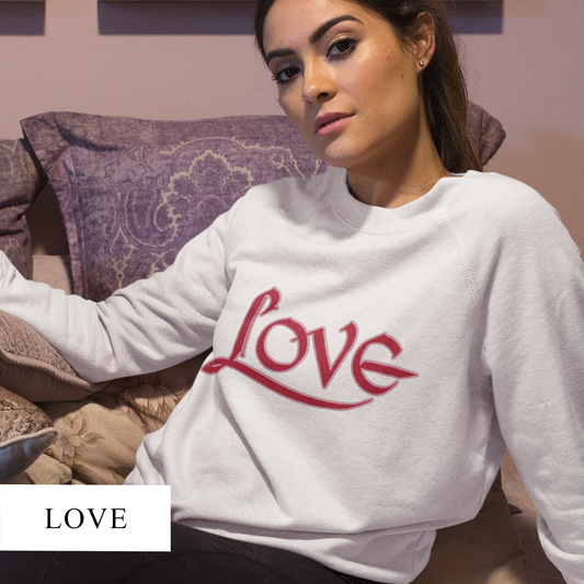 LOVE SWEATSHIRT RED/PINK Unisex NuBlend® Crewneck Sweatshirt