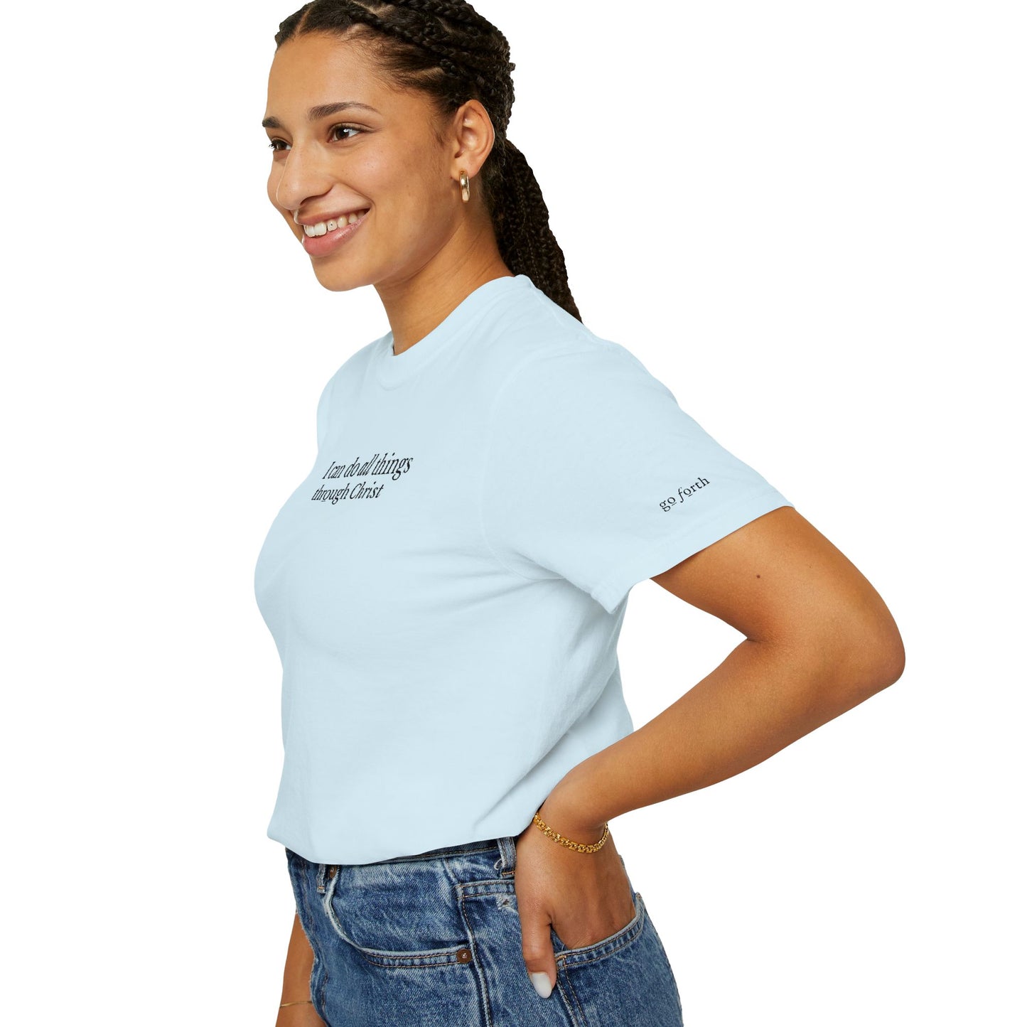 I CAN DO ALL THINGS THROUGH CHRIST - EMBROIDERED Inspirational Garment-Dyed T-Shirt