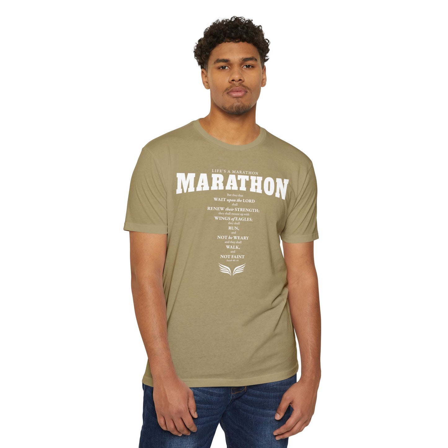 LIFE'S A MARATHON -THEY SHALL RUN AND NOT BE WEARY - TSHIRT