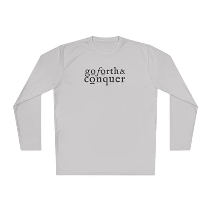 GO FORTH AND CONQUER HORIZ STACKED Unisex Moisture-wicking Lightweight Long Sleeve Tee