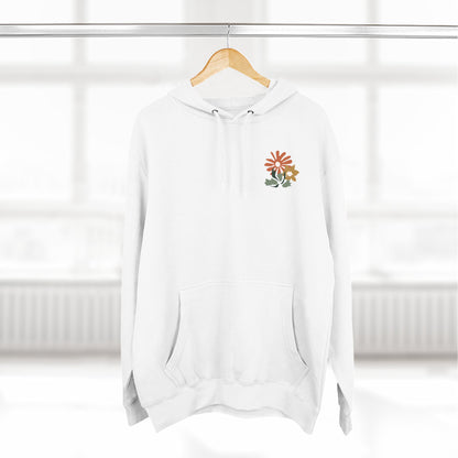 Grateful & Blessed Floral Fleece Hoodie, Cozy Pullover for Fall,
