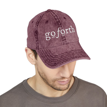 Go Forth Vintage Embroidered Cap – Distressed Baseball Hat