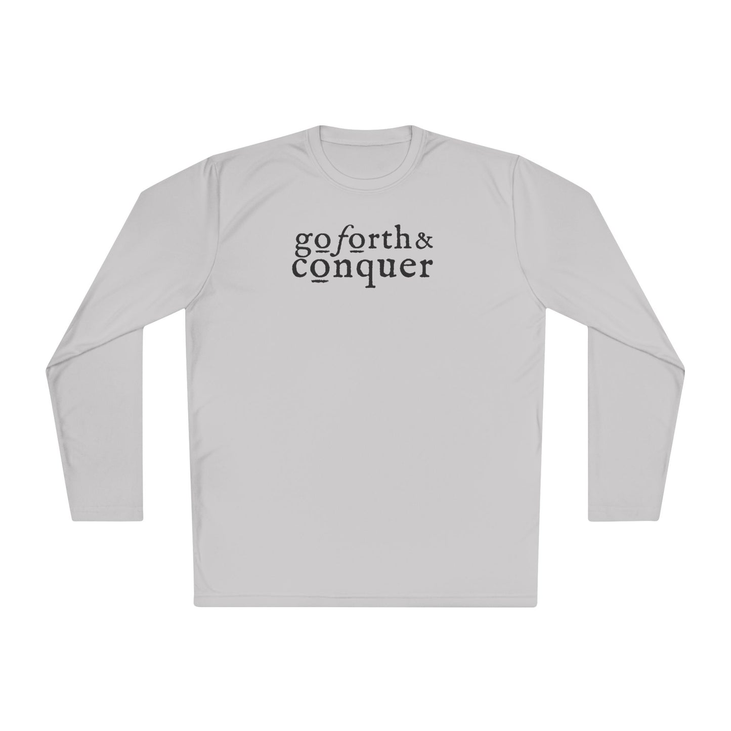 GO FORTH AND CONQUER HORIZ STACKED Unisex Lightweight Long Sleeve Tee