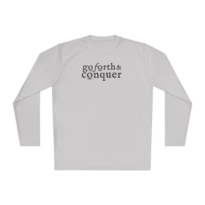 GO FORTH AND CONQUER HORIZ STACKED Unisex Lightweight Long Sleeve Tee