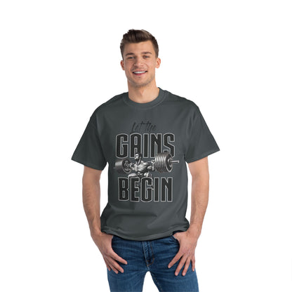 LET THE GAINS BEGIN Beefy-T®  Short-Sleeve T-Shirt