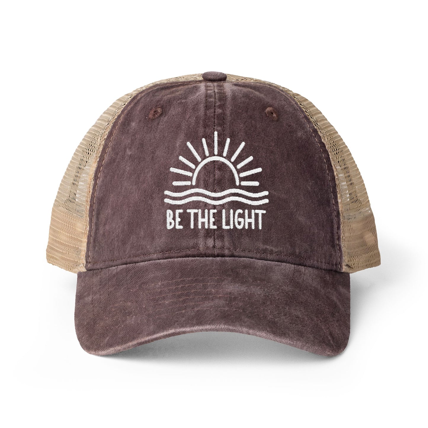 BE THE LIGHT Embroidered Trucker Hat