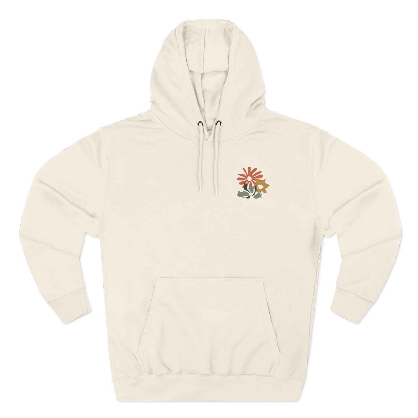 Grateful & Blessed Floral Fleece Hoodie, Cozy Pullover for Fall,