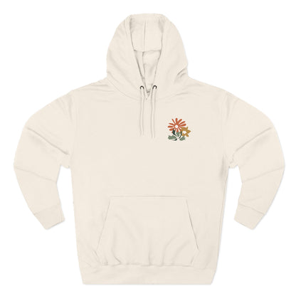 Grateful & Blessed Floral Fleece Hoodie, Cozy Pullover for Fall,