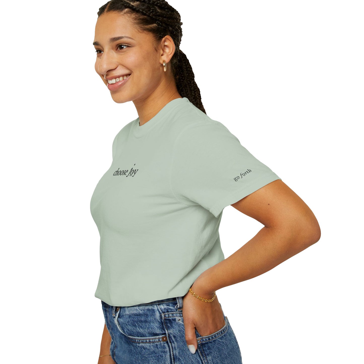 CHOOSE JOY- EMBROIDERED Inspirational Garment-Dyed T-Shirt