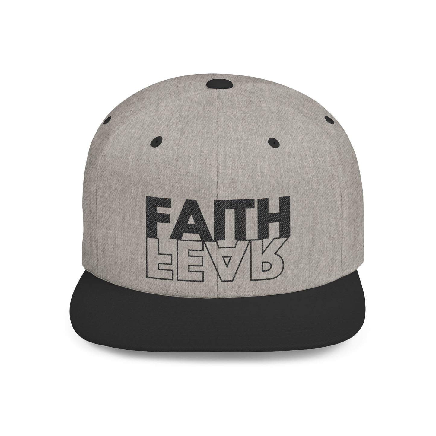 FAITH OVER FEAR Faith-Inspired Flat Bill Snapback Hat,