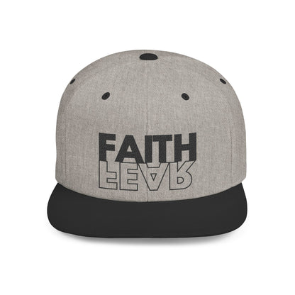 FAITH OVER FEAR Faith-Inspired Flat Bill Snapback Hat,