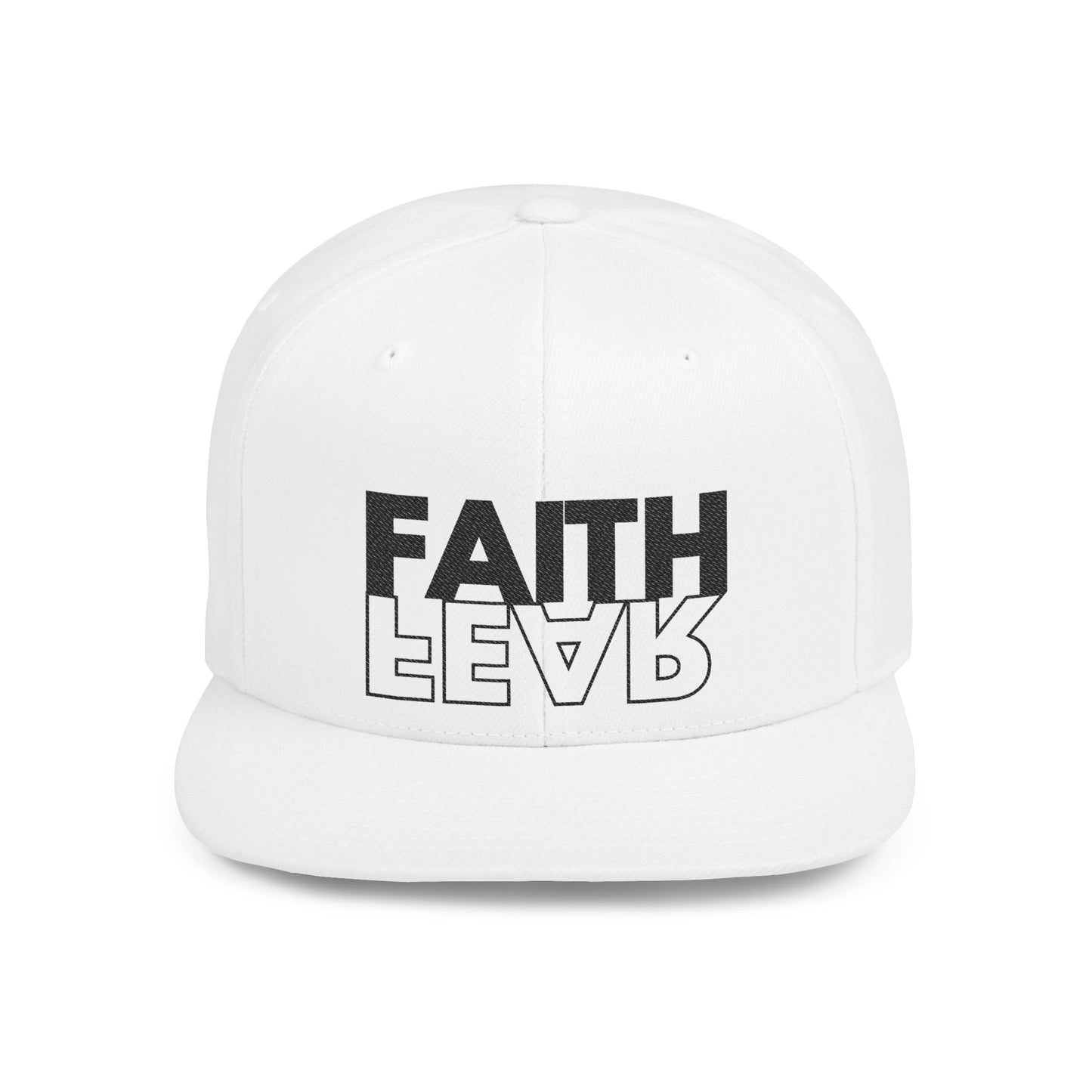 FAITH OVER FEAR Faith-Inspired Flat Bill Snapback Hat,