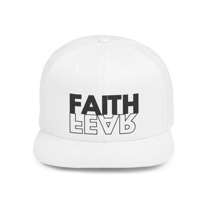 FAITH OVER FEAR Faith-Inspired Flat Bill Snapback Hat,