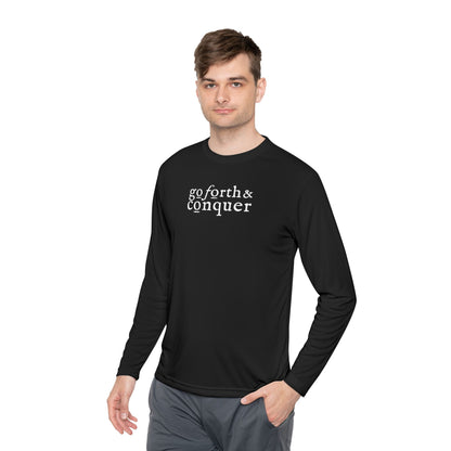 GO FORTH AND CONQUER HORIZ STACKED Unisex Lightweight Long Sleeve Tee