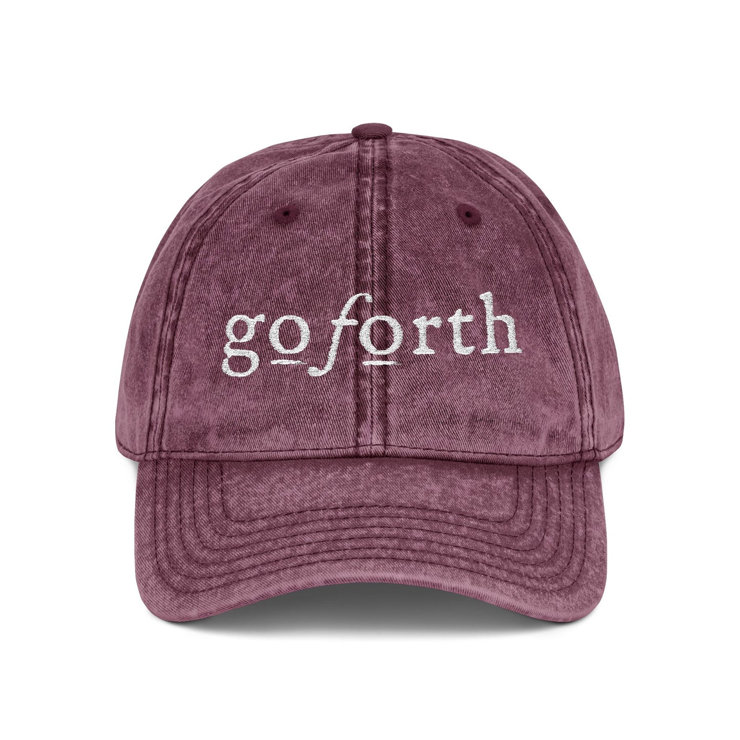 Go Forth Vintage Embroidered Cap – Distressed Baseball Hat