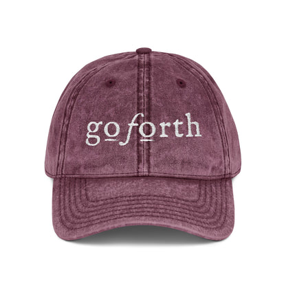 Go Forth Vintage Embroidered Cap – Distressed Baseball Hat
