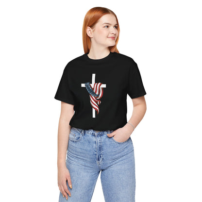 Patriotic Cross Unisex Tee Shirt