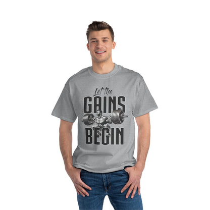 LET THE GAINS BEGIN Beefy-T®  Short-Sleeve T-Shirt