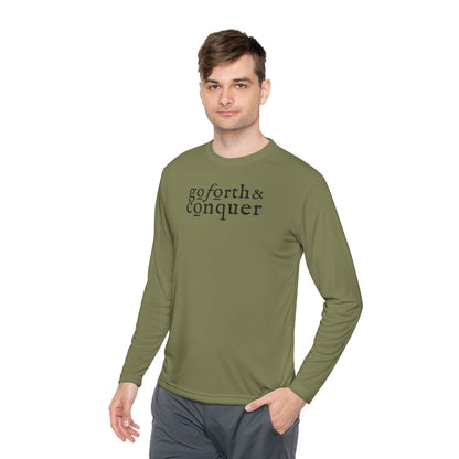 GO FORTH AND CONQUER HORIZ STACKED Unisex Lightweight Long Sleeve Tee