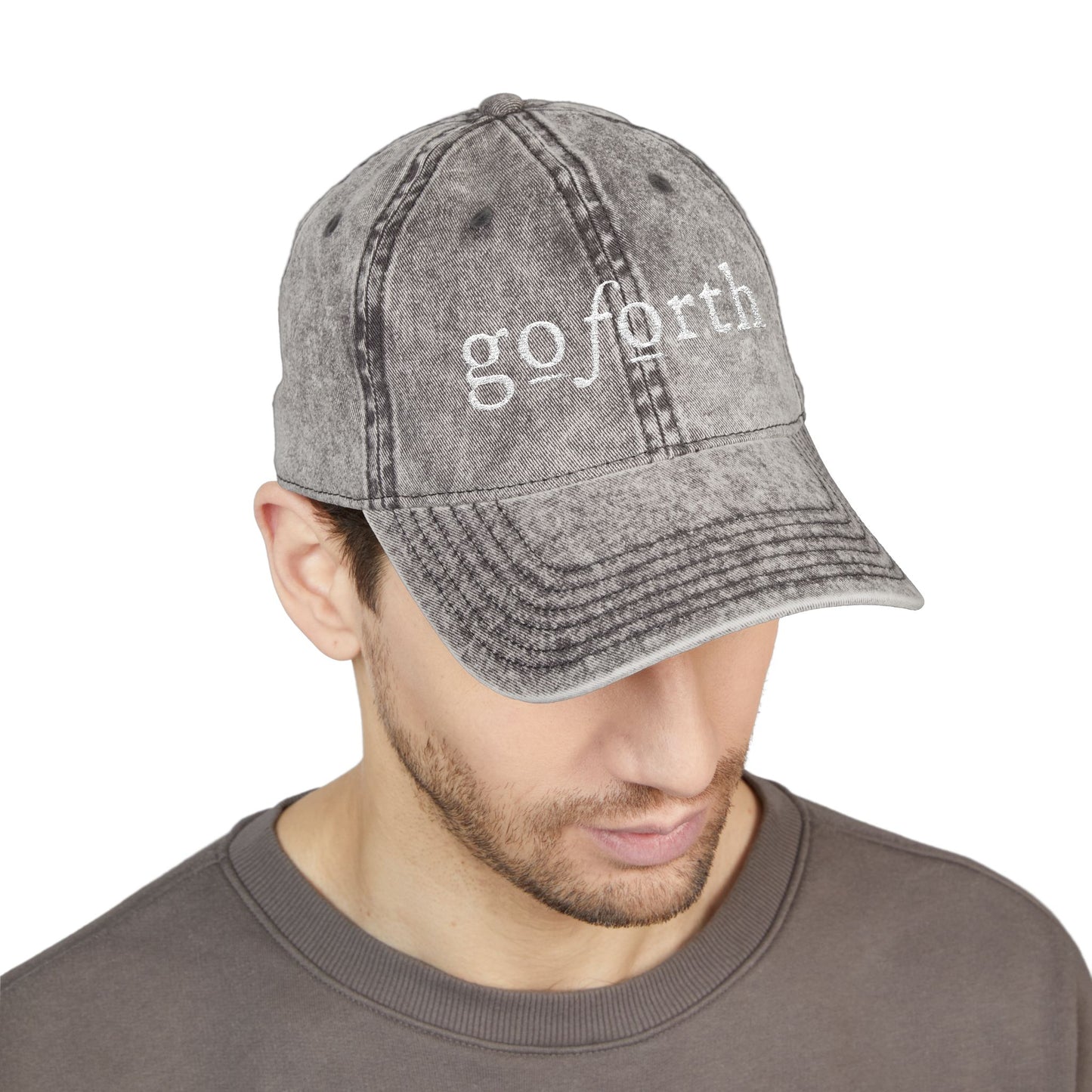 Go Forth Vintage Embroidered Cap – Distressed Baseball Hat