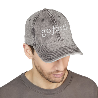 Go Forth Vintage Embroidered Cap – Distressed Baseball Hat