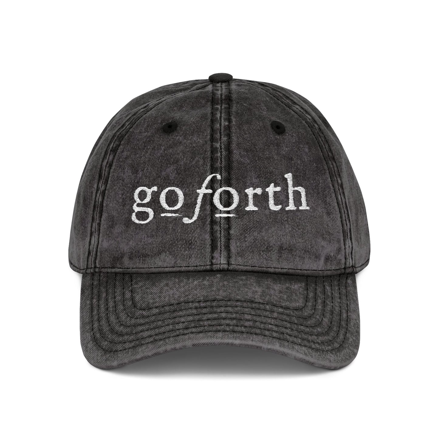 Go Forth Vintage Embroidered Cap – Distressed Baseball Hat