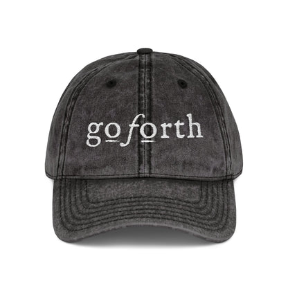 Go Forth Vintage Embroidered Cap – Distressed Baseball Hat