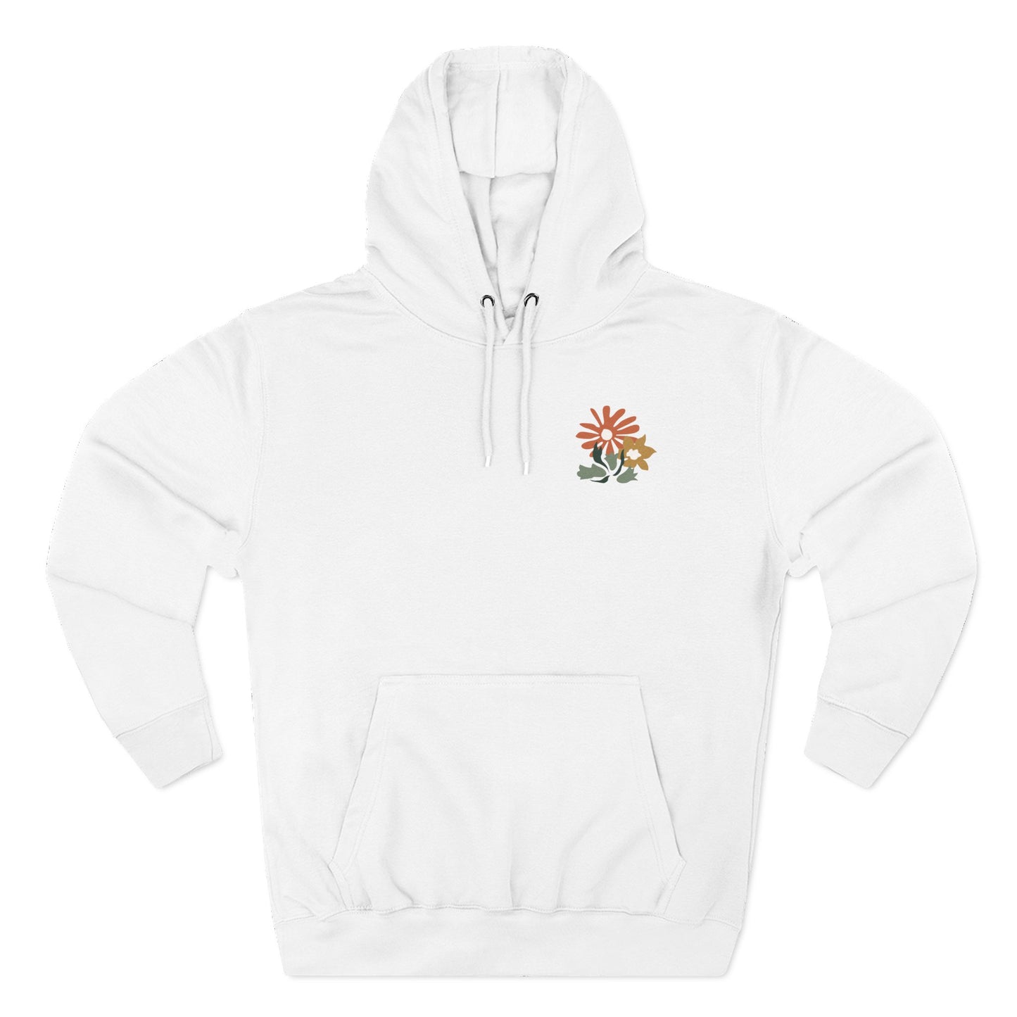 Grateful & Blessed Floral Fleece Hoodie, Cozy Pullover for Fall,