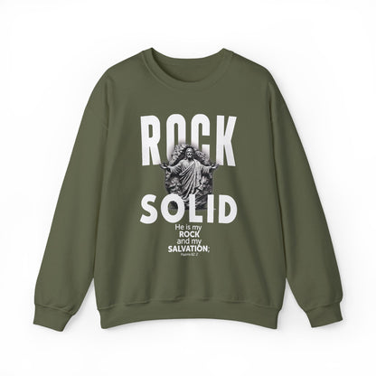 ROCK SOLID -  GOD IS MY ROCK AND MY SALVATION Crewneck Sweatshirt