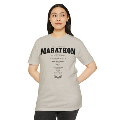 LIFE'S A MARATHON -THEY SHALL RUN AND NOT BE WEARY - TSHIRT