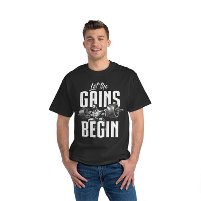 LET THE GAINS BEGIN Beefy-T®  Short-Sleeve T-Shirt