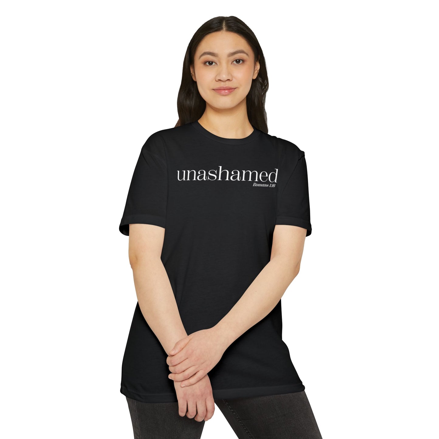 UNASHAMED Romans 1: 16- Unisex CVC Jersey T-shirt