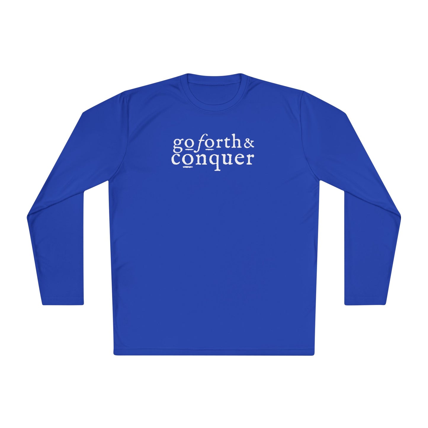 GO FORTH AND CONQUER HORIZ STACKED Unisex Moisture-wicking Lightweight Long Sleeve Tee