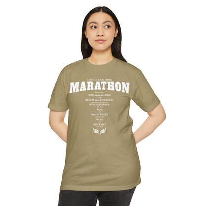 LIFE'S A MARATHON -THEY SHALL RUN AND NOT BE WEARY - TSHIRT