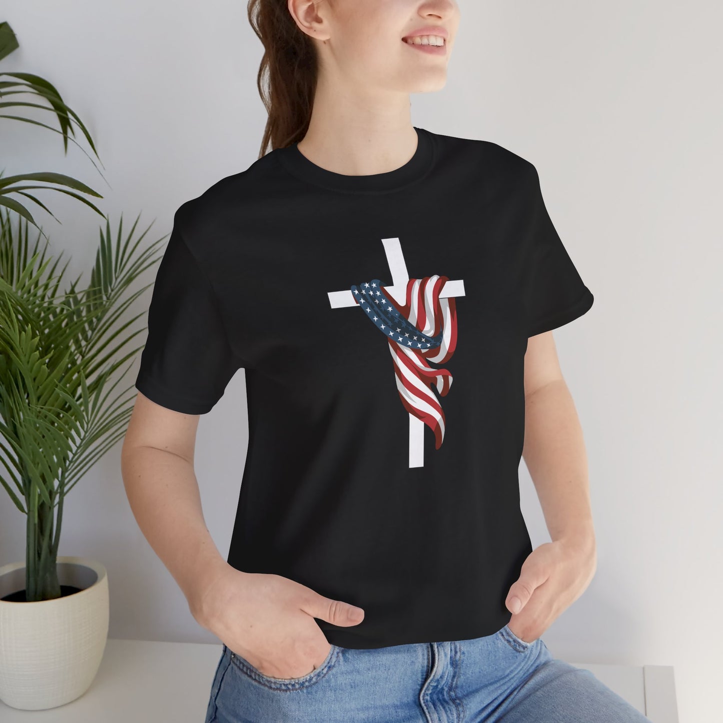 Patriotic Cross Unisex Tee Shirt