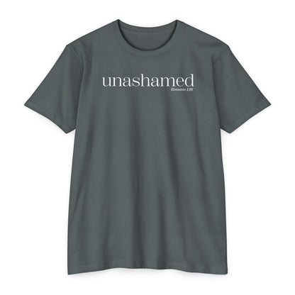 UNASHAMED Romans 1: 16- Unisex CVC Jersey T-shirt