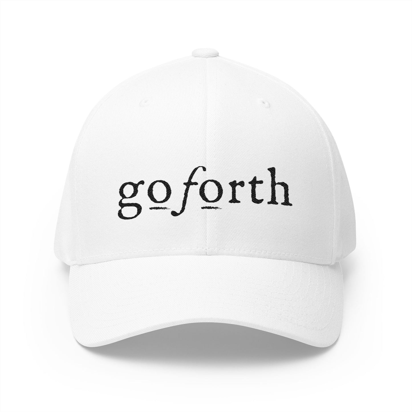Embroidered 'Go Forth' Cap - Motivational Closed-Back Structured Hat