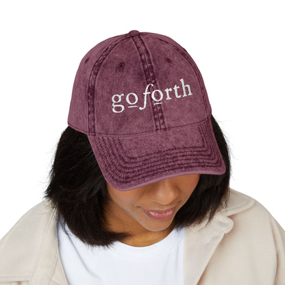 Go Forth Vintage Embroidered Cap – Distressed Baseball Hat