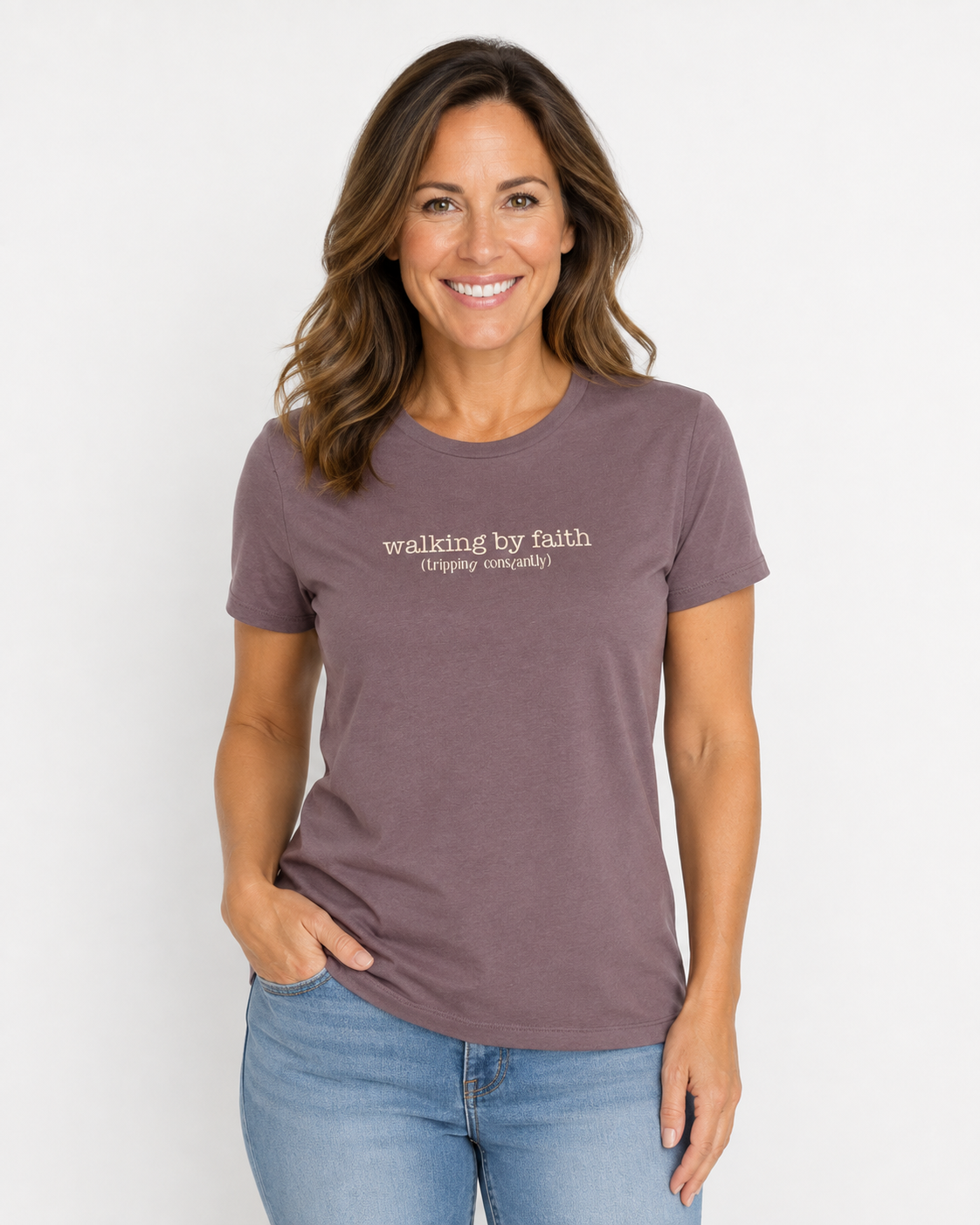 WALKING BY FAITH (tripping constantly) T-SHIRT