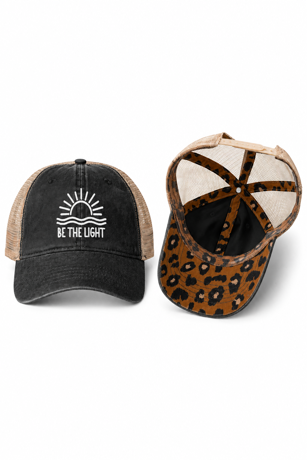 BE THE LIGHT Embroidered Trucker Hat