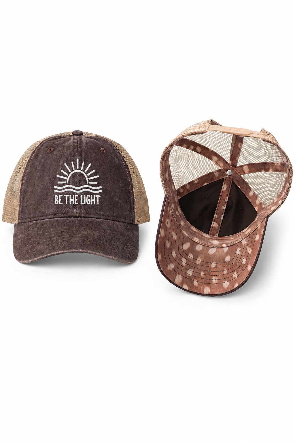 BE THE LIGHT Embroidered Trucker Hat