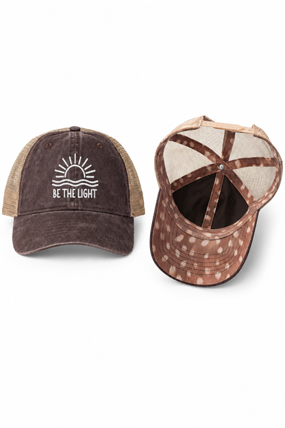 BE THE LIGHT Embroidered Trucker Hat