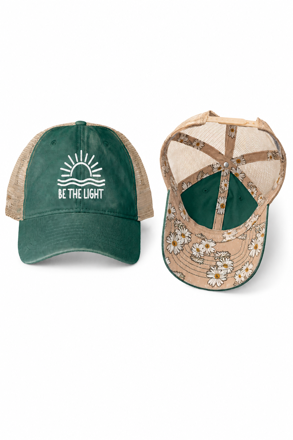 BE THE LIGHT Embroidered Trucker Hat