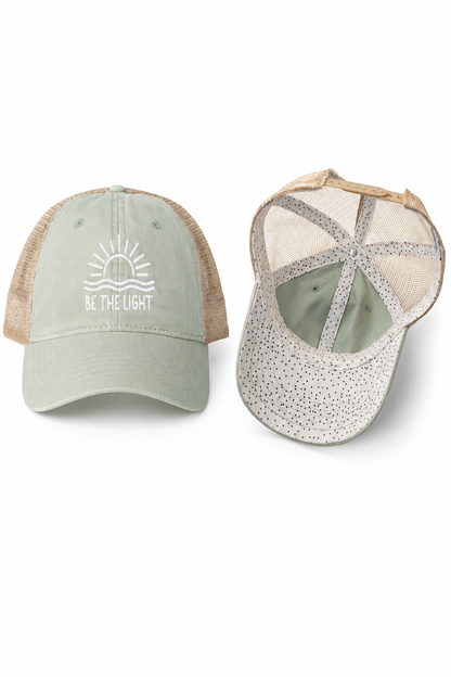 BE THE LIGHT Embroidered Trucker Hat