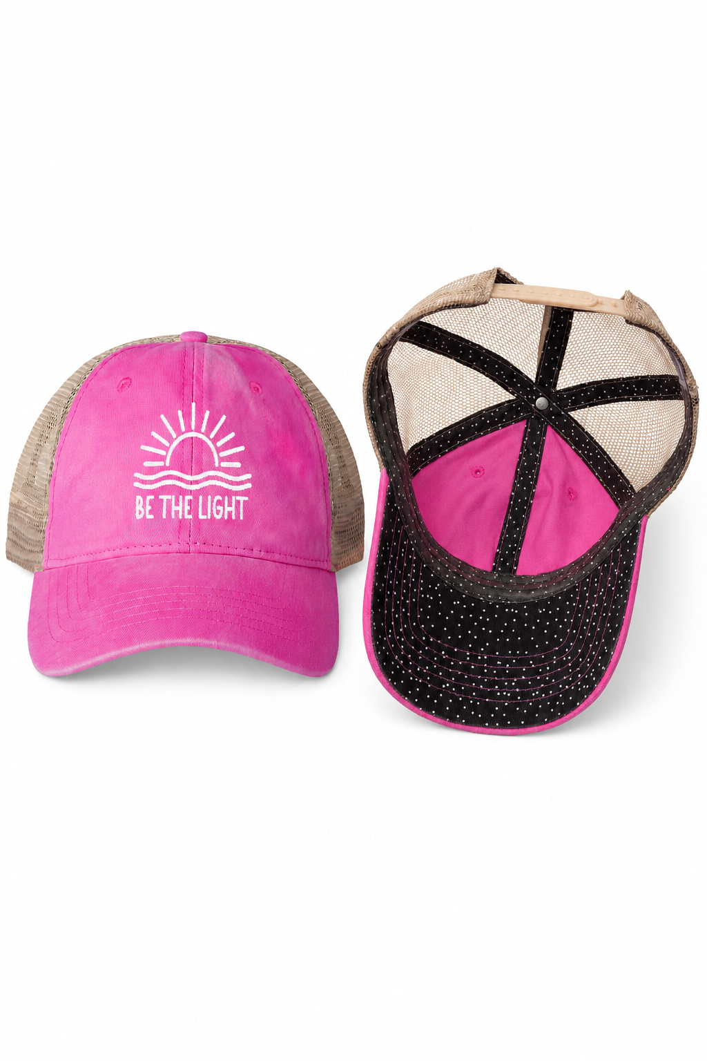 BE THE LIGHT Embroidered Trucker Hat
