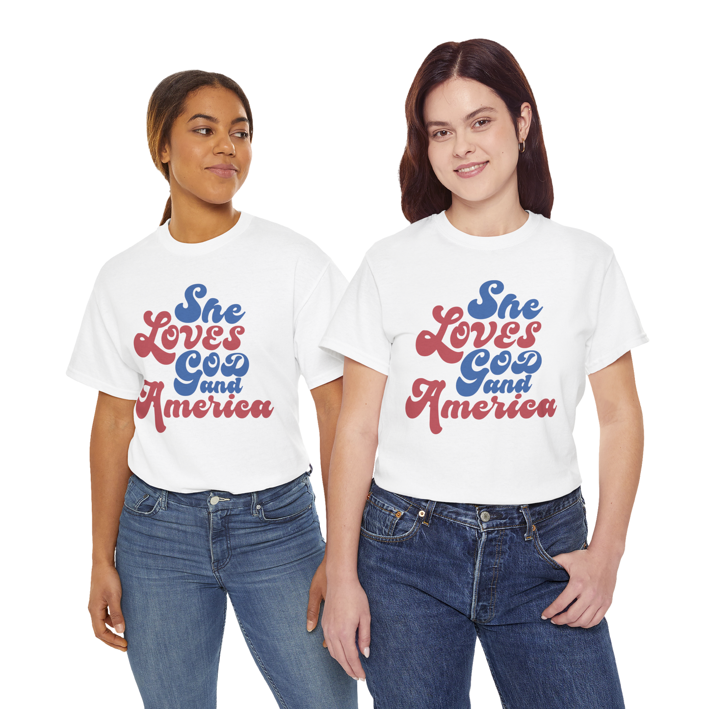 SHE LOVES GOD AND AMERICA T-shirt