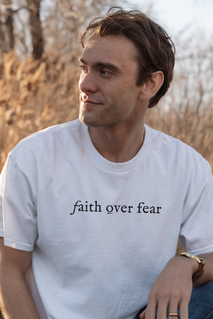 FAITH OVER FEAR TEXT Unisex T-shirt
