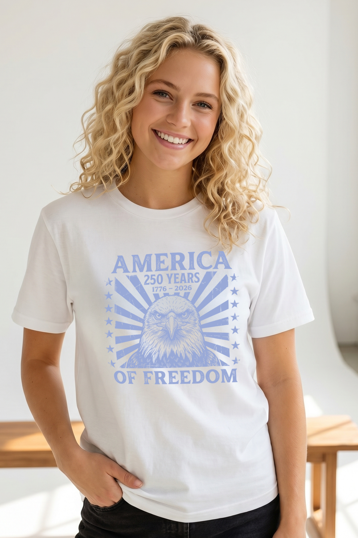 250 AMERICA ANNIVERSARY BLUE EAGLE T-SHIRT