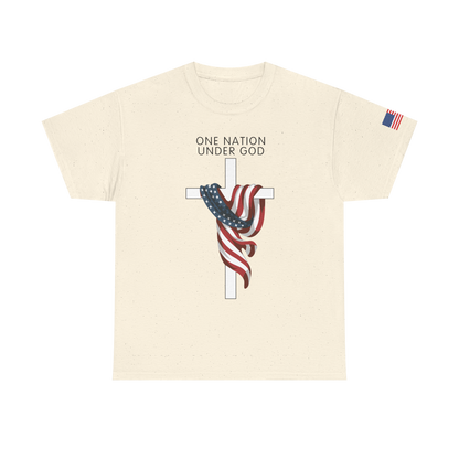 ONE NATION UNDER GOD FLAG CROSS T-shirt